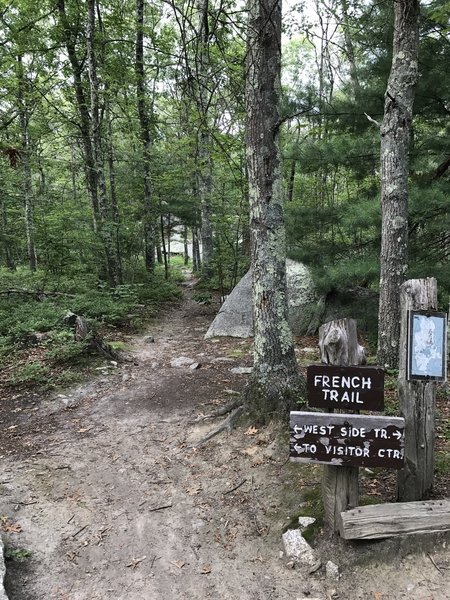 Intersection of the French Trail and West Side Trail.