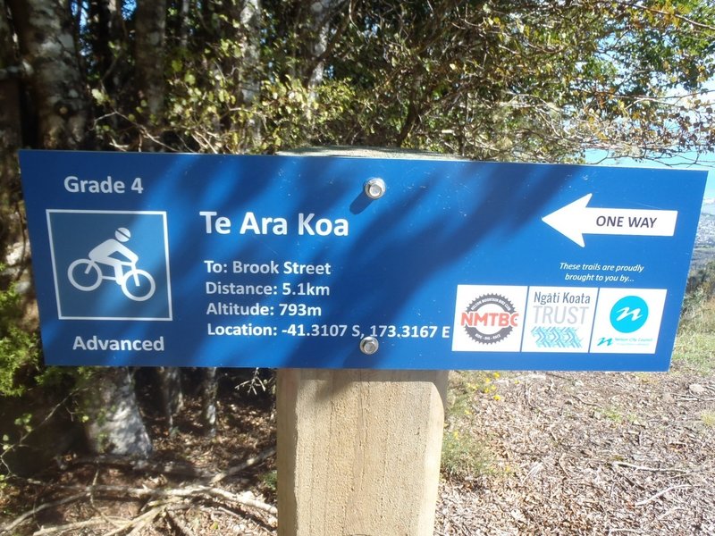Nelson Mountain Bike Club has done a good job signposting the trail.