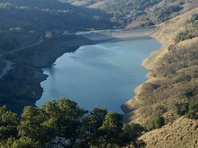 Guadalupe Reservoir as seen while climbing (or descending) on the Mine Hill Trail.