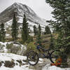 Your first view of Engineer Mountain from Pass Creek Trail during a shoulder season ride.