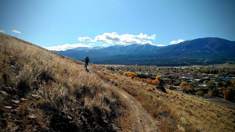 A young shredder rips down Burn Pile Trail!