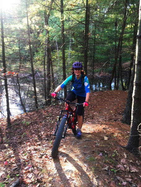 J. rolling between Zulu Trail's ponds.