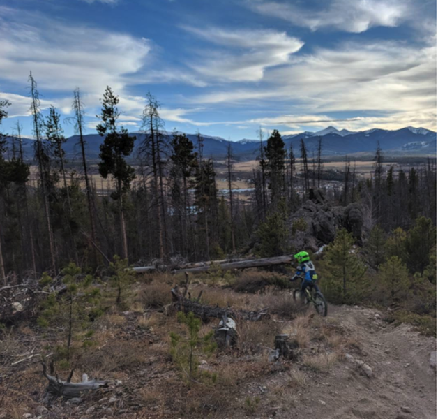 Flatter singletrack near the middle