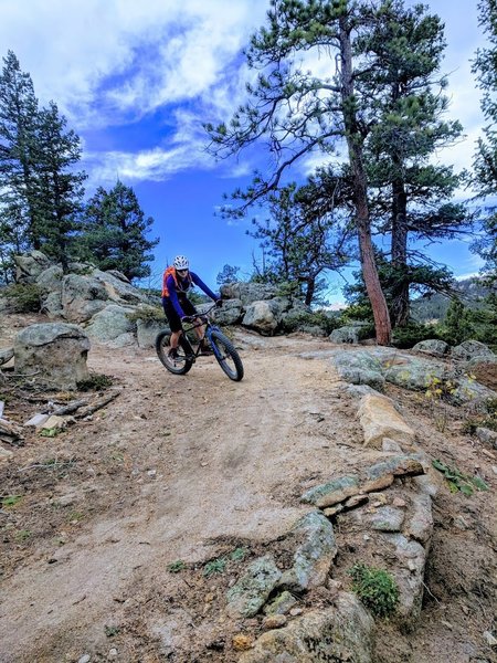 Nice sweeping turn with a view of Longs in the background.