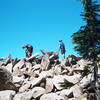 The spectacular rock pile halfway along the Gunsight Ridge Trail