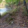 Branch point for the blue-blazed Old Quarry Trail