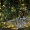 Riley Seebeck of FlowPhotoCo. testing the new 2018 Giant Trance on the rock.