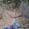 Steep cross-slope in spots but the trail is fairly wide and dished.