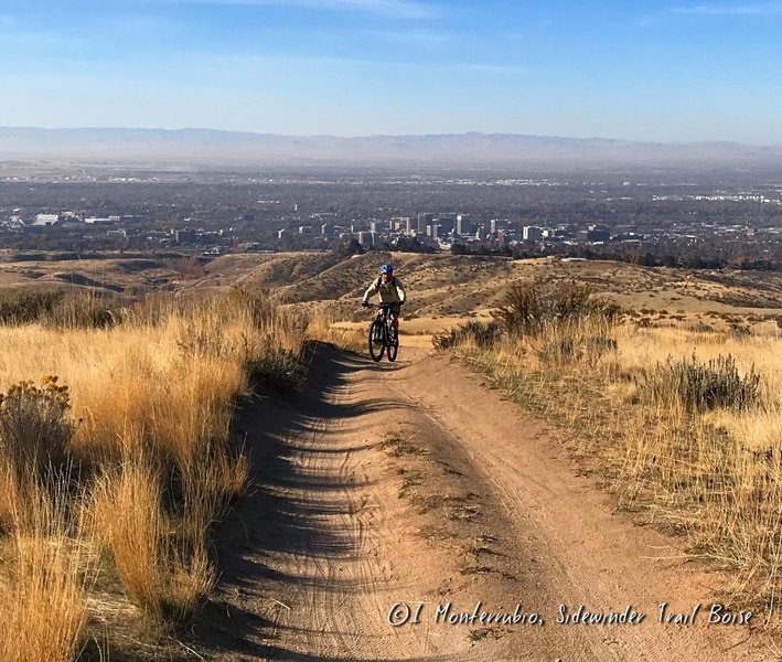 Fantastic trail-views and a great climb. Make sure you have the legs and some water if you want to ride the loop...Sidewinder trail Boise