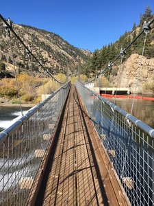 Suspension bridge across the Truckee.