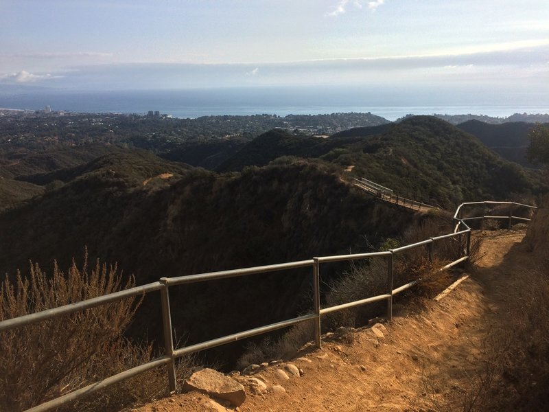 About 1.0 mile up, looking into Santa Monica+Pacific Ocean