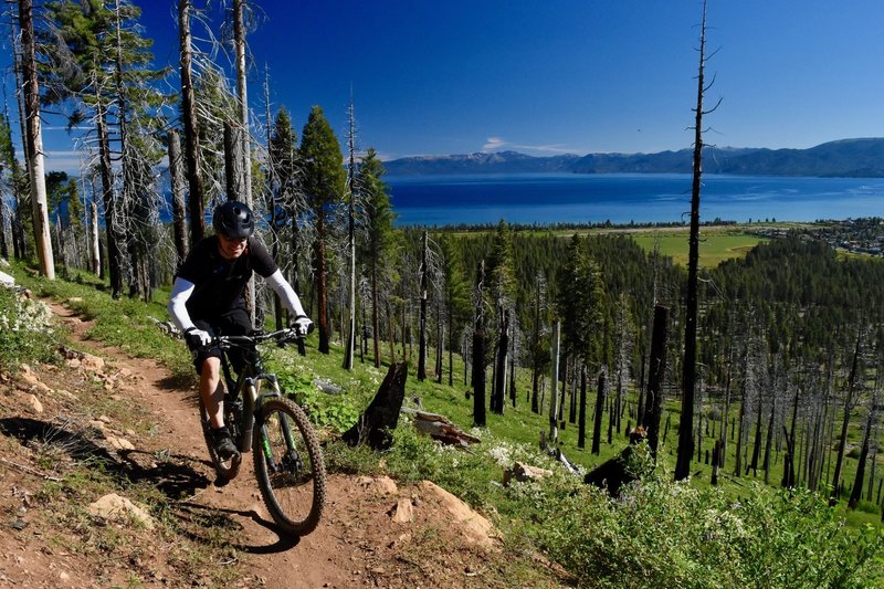 The climb up Tahoe Mountain from the lake side features killer Tahoe views.