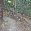 Navigating one of several switchbacks on the climb to the ridge