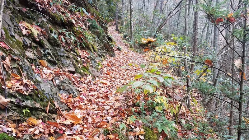 Steep rocky climb to the top of the falls