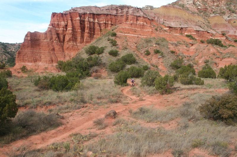 Riding through gorgeous scenery on the GSL Trail.