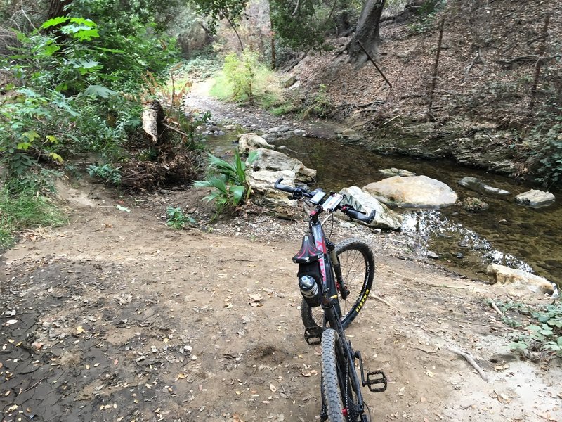 One of the many water crossings, difficult to ride across and a bit deep.