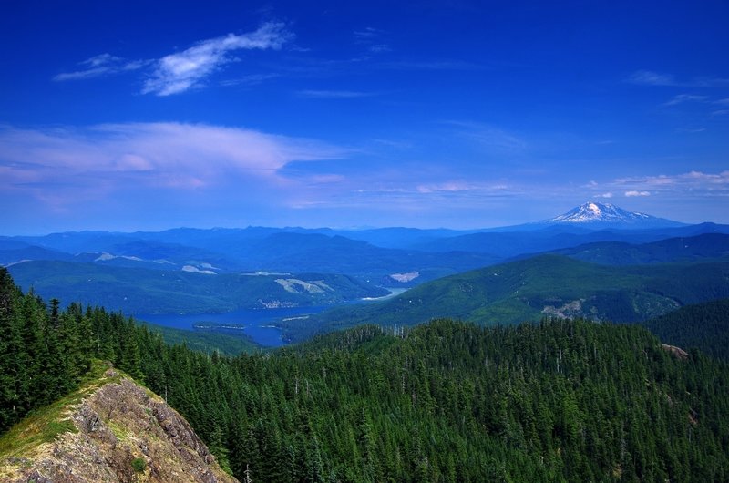 Mount Adams and Swift Reservoir from Siouxon Peak.