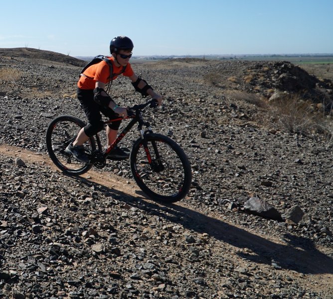 Dylan setting up for the switchback.