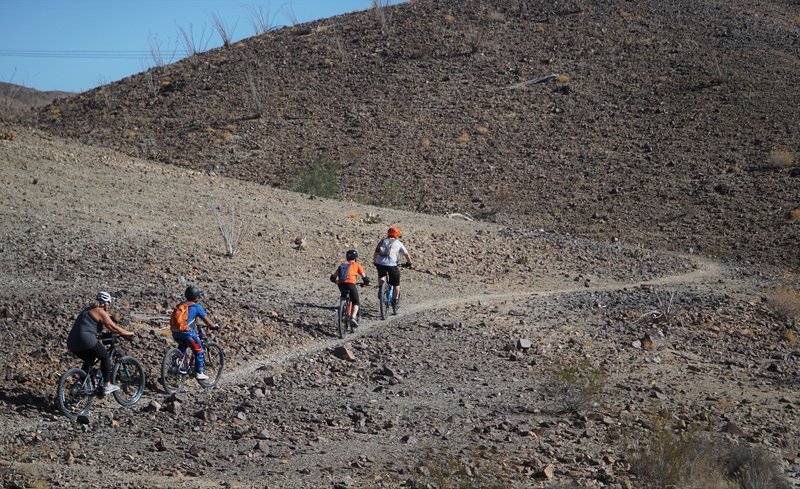 Yuma Composite middle school MTB team practices their switchbacks.