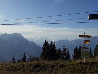 On top of Roc D'Orsay, Mont Blanc in the distance