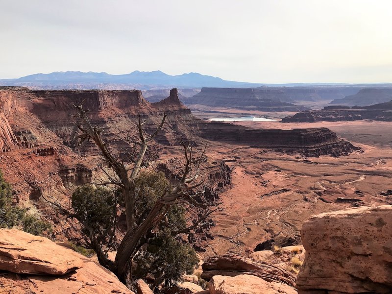 huge views with the potash mine in the distance