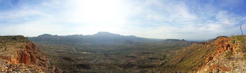 Panoramic view of Fresno Canyon from the end of Chillicothe Trail