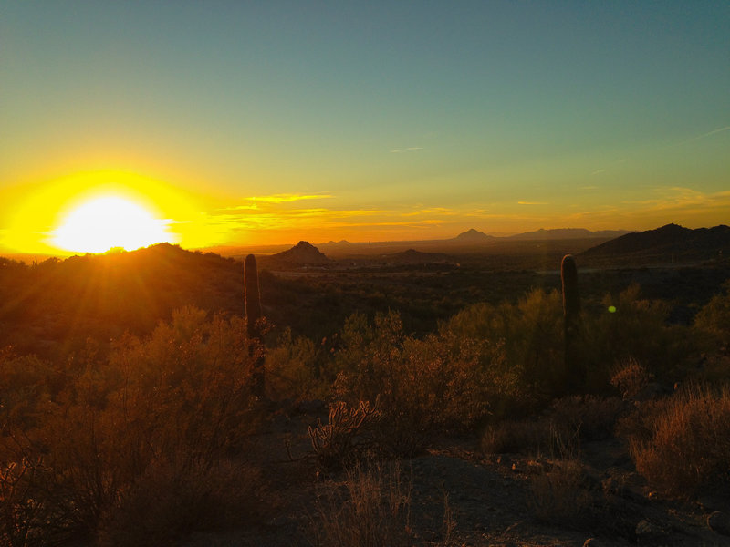 Sunset view halfway up/down the Hawes Trail