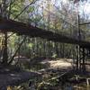 New suspension bridge on the final trestle