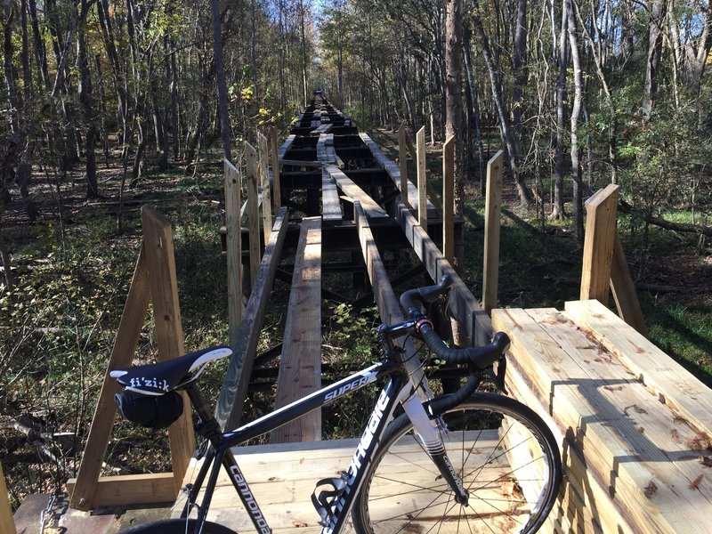 As of late 2017 there is construction on the final trestle - you can follow a parallel path below the trestle.