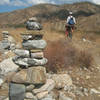 Taking a break at the cairn