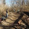 berm on shelter 14 trail