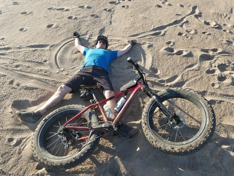 Sand angel on the sandbar