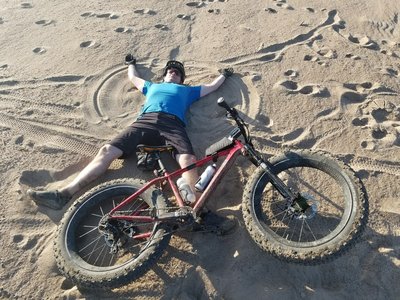 Sand angel on the sandbar
