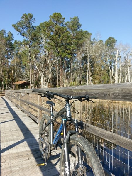 Rode the main trail and had to stop on the boardwalk on the nature trail.