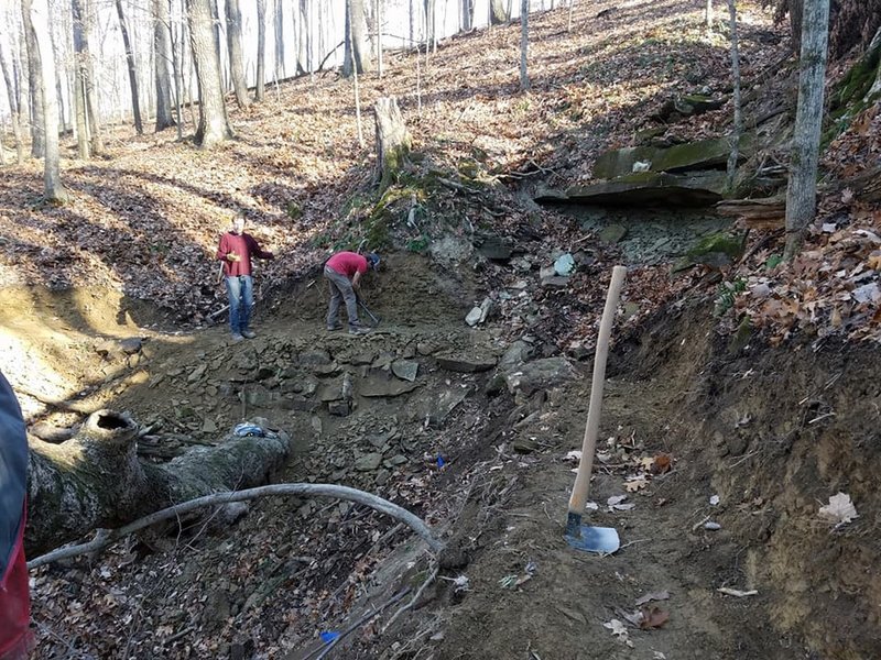 Final work on a deep ravine crossing