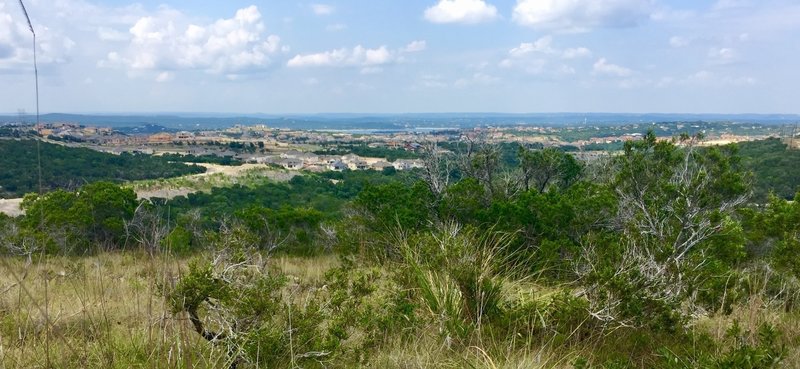 View from the lookout point towards the top of Mt Lakeway (about 0.4 miles before the top, take the small trail to your right).