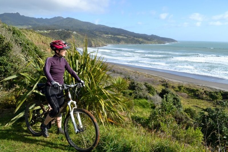 Looks out at the start of the trails.