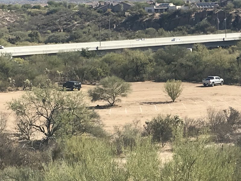 Plenty of parking at the trailhead off Rancho Vistoso Blvd.