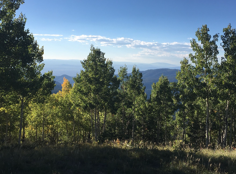 Top of Mondragon Loop, looking northwest to Taos and far beyond!