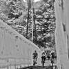 Crossing the Colorado River on the Dewey Bridge. Kokopelli's Trail,1993.