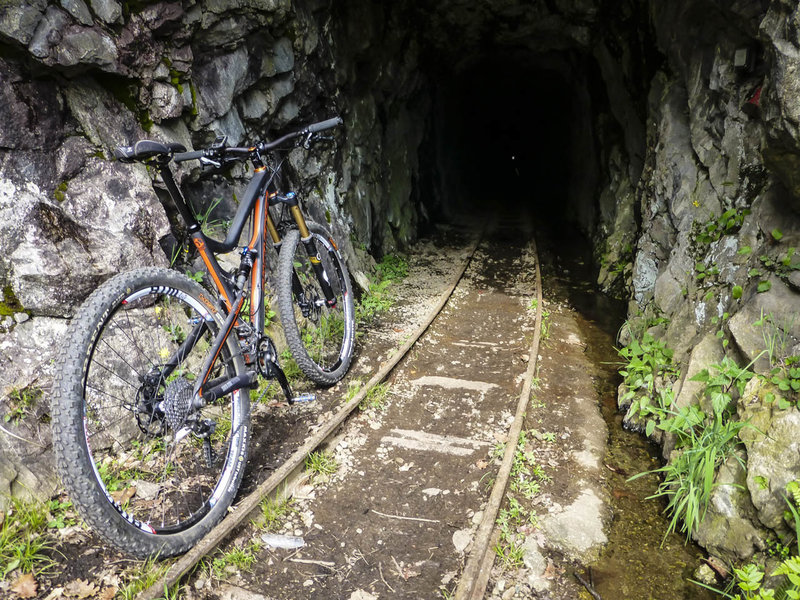 The long tunnel - note the light switch on the right