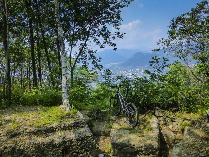 A former machine gun nest in the trenches of the Linea Cadorna makes for a good overlook into Switzerland