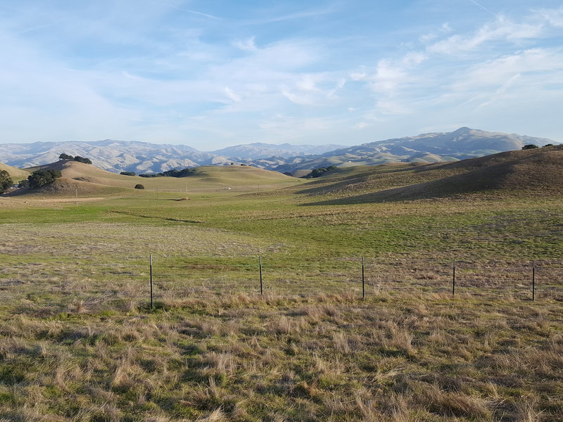 Beautiful rolling hills just before the main decent.