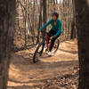 One of 7 new dirt berms on advanced trail.