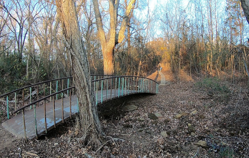 Wooden skinny and bridge on Cross Country Trail.