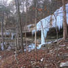 Ice and geological formations just below Blowing Spring Trail