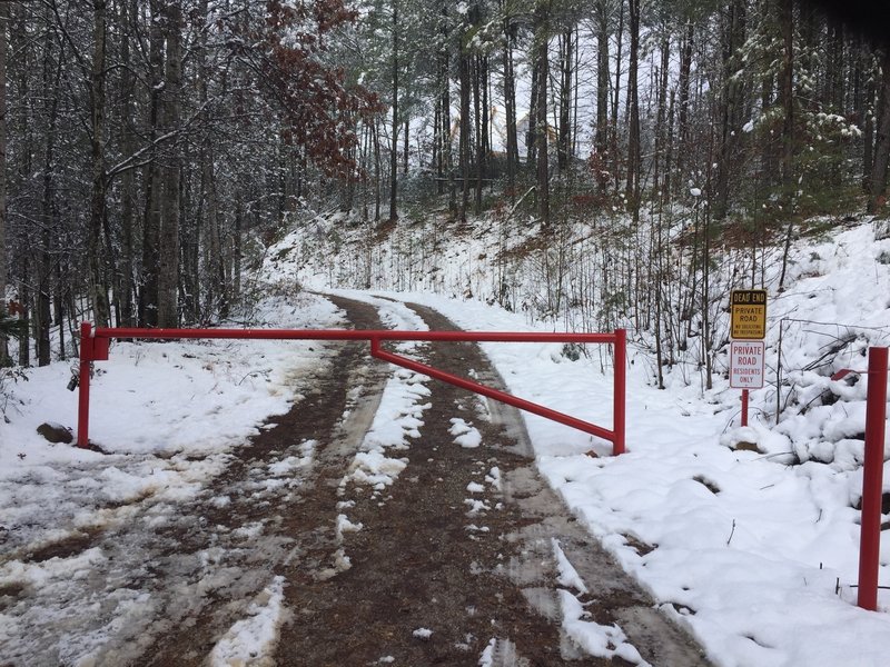 Despite gate, signage suggests Table Rock Road is still public (whereas Wild Turkey is private). Local people I asked said Table Rock is open to bikes and hikers.