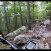 There is a nice stretch of rock garden right before the fork. At the fork, if you go right, there is an extended rock section. If you go right at the split, it's smoother singletrack.