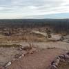 Trails merge here. You'll see a metal bench seat. If looking to ride the big Pikes Peak loop stay right of the bench and head East.