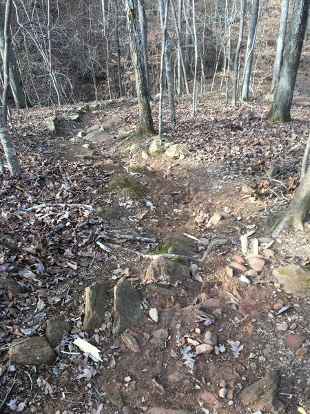 The camera doesn't do justice to how knarly these rocky switchbacks are. But the good news is that you are almost done, unless you are riding CW, then you're just getting started. ;)